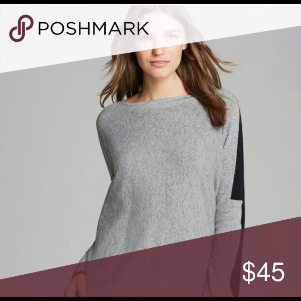 Vince 100% cashmere sweater gray black color block